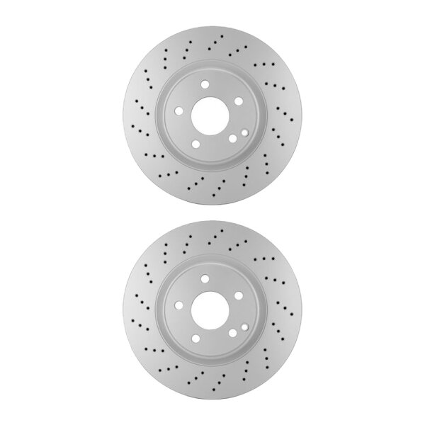 2 Brake Discs perforated Ø 67 mm 32 mm HELLA suitable for e.g. MB E-CLASS