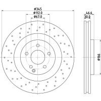 Bremsscheibe vorne HELLA für MERCEDES C-KLASSE