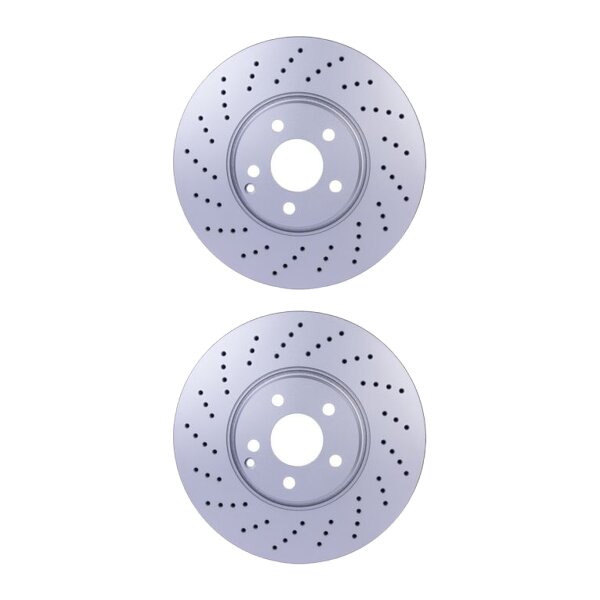 2 Brake Discs perforated Ø 67 mm 32 mm HELLA suitable for e.g. MB E-CLASS
