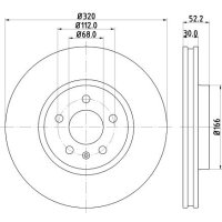 Front brake disc HELLA PAGID for AUDI A4 Allroad B8