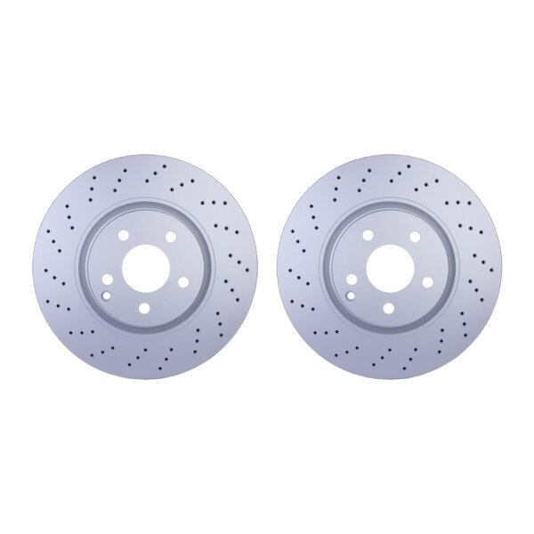 2 Brake Discs perforated Ø 67 mm 32 mm HELLA suitable for e.g. MB S-CLASS