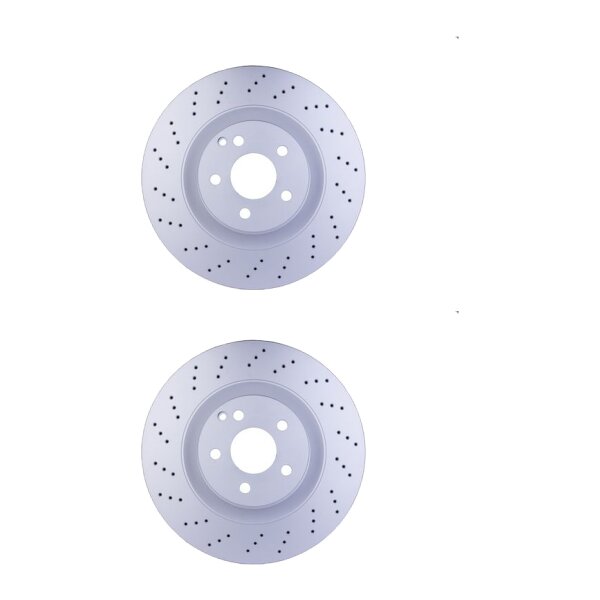 2 Brake Discs perforated Ø 67 mm 32 mm HELLA suitable for e.g. MB S-CLASS