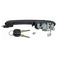 Exterior Door Handle front left with Key black METZGER...