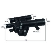 Thermostat coolant temp 89 °C with gasket MAHLE for...