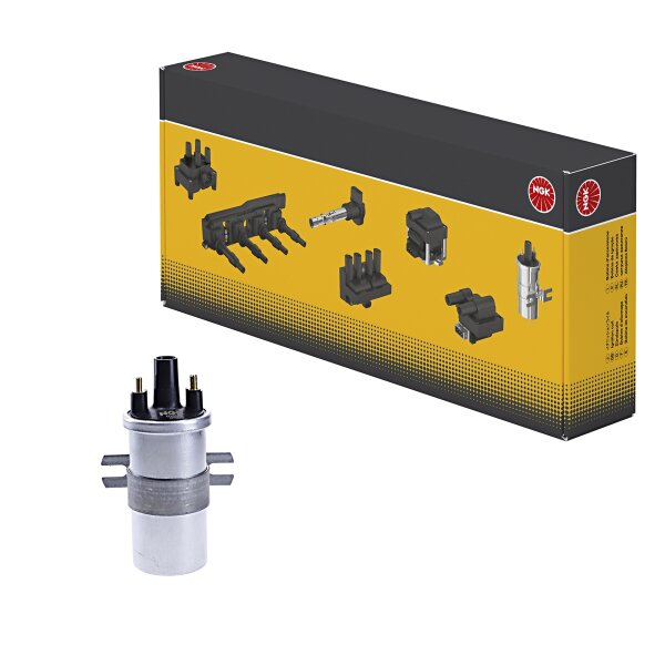 Ignition coil for series resistor 1 output and input NGK for e.g. FORD ESCORT II