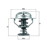Thermostat coolant temp 78 °C with gasket MAHLE for...
