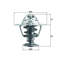 Thermostat coolant temp 88 °C with gasket MAHLE for...
