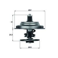 Thermostat Kühlmittel Öffnungstemperatur 75...
