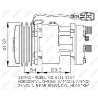 Klimakompressor 24 V Ø 132 mm SD7H15 NRF passend für u.a. MAN F2000