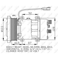 Klimakompressor 12 V Ø 133 mm SD7H15-4813 NRF für CLAAS XERION