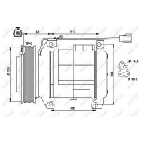Klimakompressor 12 V Ø 130 mm 10S17C NRF passend für HONDA ACCORD