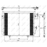 Air conditioning condenser with sealing ring NRF for e.g. MITSUBISHI PAJERO