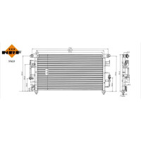 Kondensator Klimaanlage mit Dichtring NRF für u.a. TOYOTA LAND