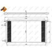 Kondensator Klimaanlage mit Dichtring NRF passend für HONDA CIVIC