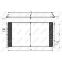 Air conditioning condenser with seal ring NRF for SUBARU FORESTER