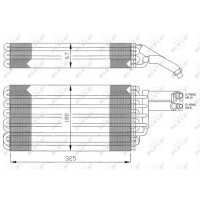 Air conditioning evaporator with sealing ring 325 mm - 180 mm NRF for MB SL