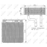Verdampfer Klimaanlage mit Dichtring 235 mm - 211 mm NRF für u.a. FORD FOCUS