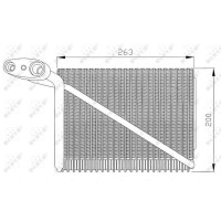 Evaporator air conditioning no valve 200 mm - 263 mm NRF for e.g. AUDI A4