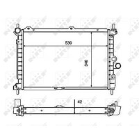 Kühler Motorkühlung Kühlrippen gelötet 530 - 346 mm Alu NRF für u.a. OPEL ASTRA