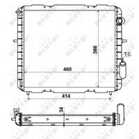 Radiator engine cooling 460 - 386 mm alu NRF for RENAULT CLIO
