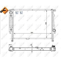 Radiator engine cooling 550 - 464 mm alu NRF for e.g. BMW 3