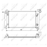 Kühler Motor Kühlrippen gelötet 600 - 348 mm Alu NRF für u.a. TOYOTA COROLLA