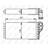 Wärmetauscher Innenraumheizung 247 mm - 134 mm NRF für u.a. PEUGEOT 307
