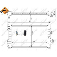 Kühler Motorkühlung Kühlrippen gelötet 500 - 302 mm Alu NRF für FORD FIESTA