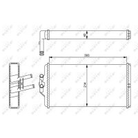 Wärmetauscher Innenraumheizung 393 mm - 214 mm NRF für u.a. MERCEDES-BENZ SK