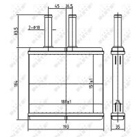 Wärmetauscher Innenraumheizung 148 mm - 188 mm NRF für u.a. CHEVROLET AVEO