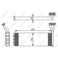 Wärmetauscher Innenraumheizung 450 mm - 158 mm NRF für u.a. SCANIA 4