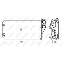 Wärmetauscher Innenraumheizung 250 mm - 140 mm NRF für u.a. CITROËN C3