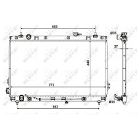 Radiator engine cooling 773 - 440 mm alu NRF for e.g. HYUNDAI