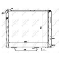 Radiator Engine cooling fins 533 - 485 mm aluminium NRF for e.g. MB E-CLASS