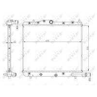Radiator engine cooling 479 - 376 mm alu NRF for e.g. OPEL AGILA