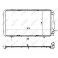 Kühler Motorkühlung Kühlrippen gelötet 670 - 356 mm Alu NRF für u.a. RENAULT 21