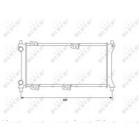 Kühler Motor Kühlrippen 580 - 250 mm Alu NRF für u.a. FIAT PANDA