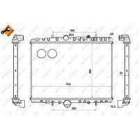 Radiator engine cooling 554 - 380 mm alu NRF for e.g. PEUGEOT 406