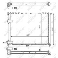 Radiator engine cooling 587 - 455 mm alu NRF for e.g. RENAULT SAFRANE
