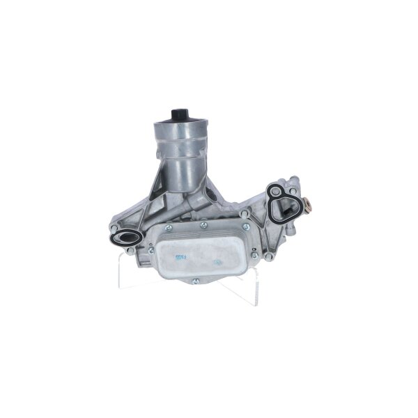 Housing oil filter water-cooled with gaskets with filter NRF for e.g. OPEL ASTRA