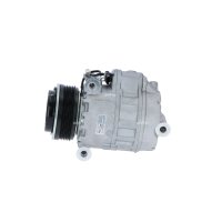 Compressor air conditioning with V-ribbed belt pulley...