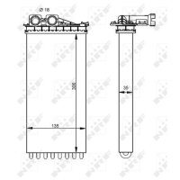 Heat exchanger for interior heating 322 mm - 153 mm NRF for e.g. CITROËN DS5