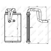 Heat exchanger interior heating 240 mm - 152 mm NRF for e.g. MITSUBISHI LANCER
