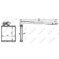 Heat exchanger for interior heating 200 mm - 172 mm NRF for e.g. FORD FIESTA