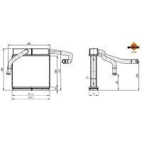 Heat exchanger for interior heating 138 mm - 163 mm NRF for e.g. FORD RANGER