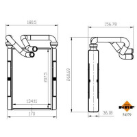 Wärmetauscher Innenraumheizung 210 mm - 158 mm NRF für u.a. TOYOTA YARIS