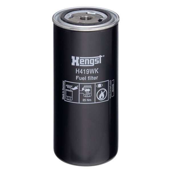 Screw-on fuel filter Ø94mm 215mm HENGST FILTER for DEUTZ-FAHR and others