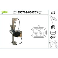 Window lifter rear left electric 2-pin VALEO for SAAB 9-3...
