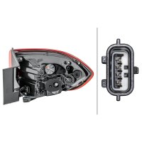 Rear Light left 12 V P21W with hybrid technology HELLA for RENAULT SCÉNIC