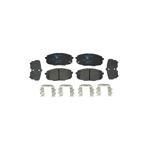 Brake pad set discs with wear warning 18 mm HELLA for HYUNDAI KONA and others